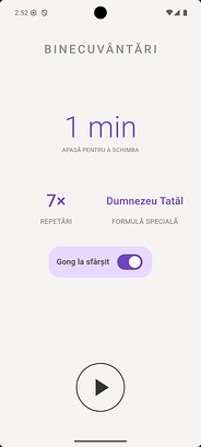 Captură de ecran a aplicației Binecuvântări